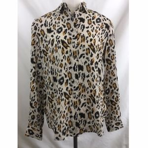 Silk Animal Print Button Up Down Cheetah 4 167